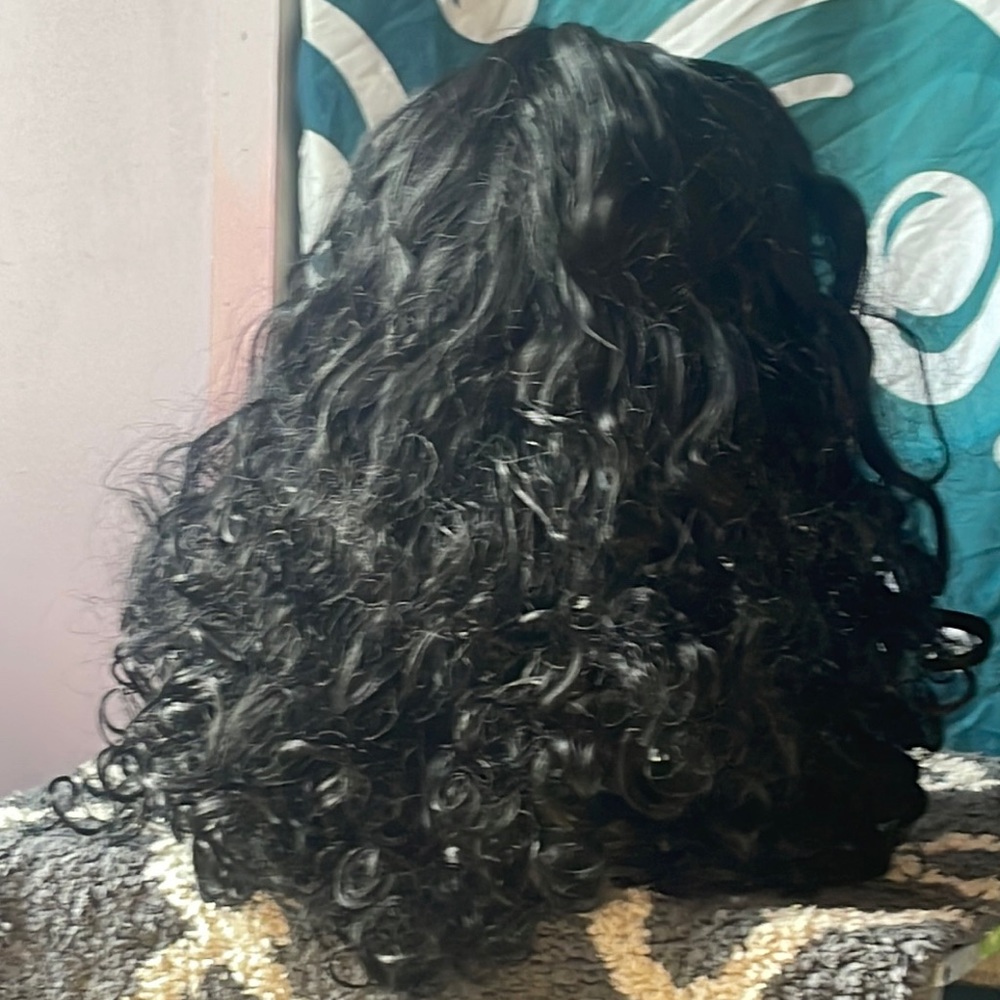 20 inches black cap wig